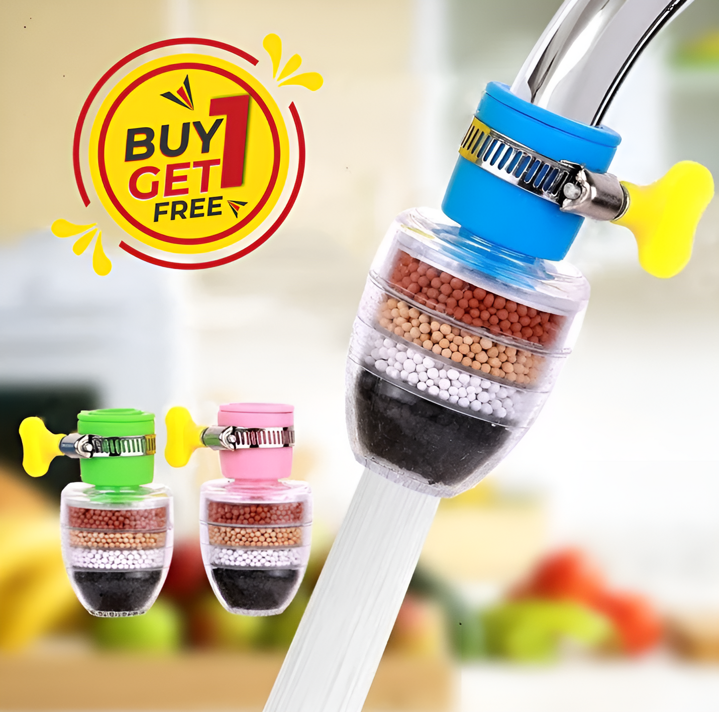 FreshTap™ – Multi-Layer Carbon Faucet Filter for Clean Water💧✨(Buy 1 Get 1 Free🔥🔥)