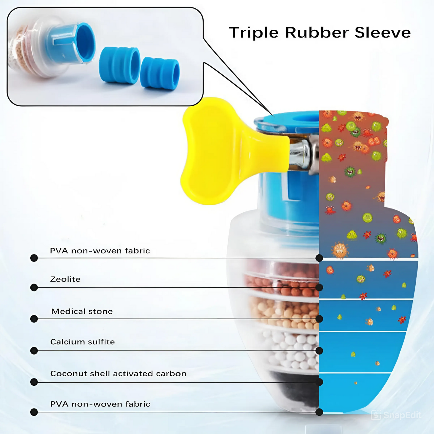 FreshTap™ – Multi-Layer Carbon Faucet Filter for Clean Water💧✨(Buy 1 Get 1 Free🔥🔥)
